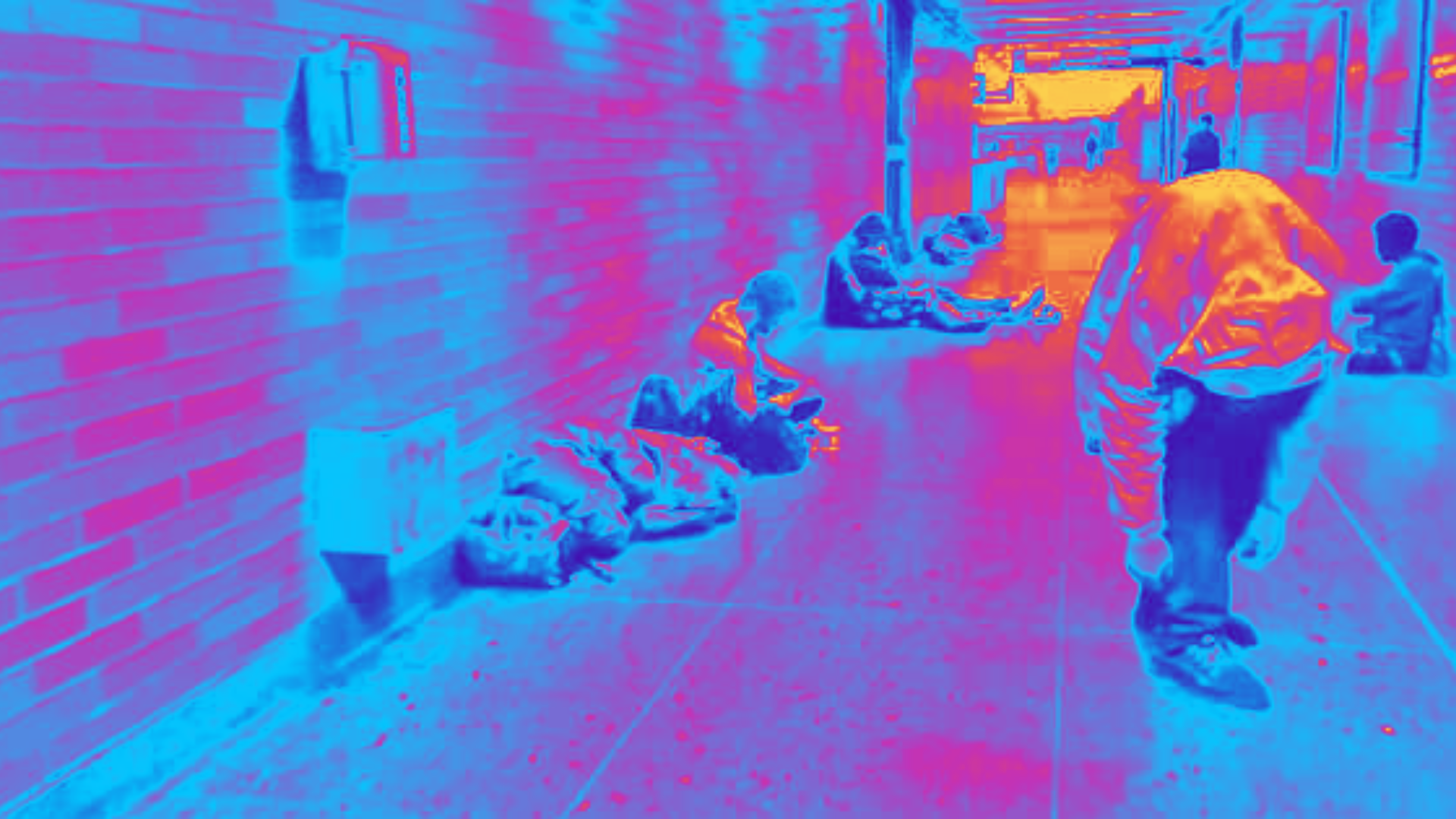 Homeless on the streets of San Francisco, being on Fentanyl, negative coloring